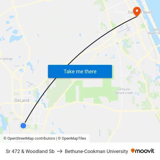 Sr 472 & Woodland Sb to Bethune-Cookman University map