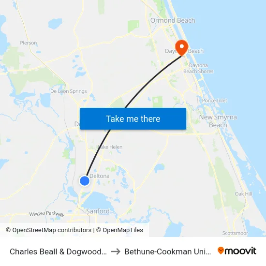 Charles Beall & Dogwood Tr. Ob to Bethune-Cookman University map