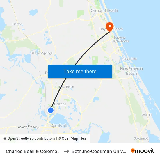 Charles Beall & Colomba Ob to Bethune-Cookman University map