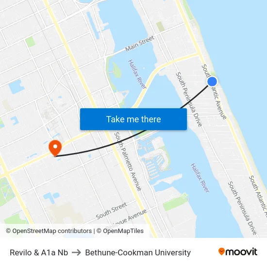 Revilo & A1a Nb to Bethune-Cookman University map