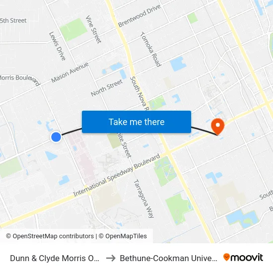 Dunn & Clyde Morris Ob 11 to Bethune-Cookman University map