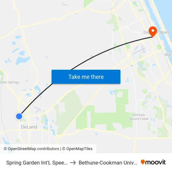 Spring Garden   Int'L Speedway to Bethune-Cookman University map