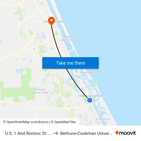 U.S. 1 And Ronnoc St. Ob to Bethune-Cookman University map