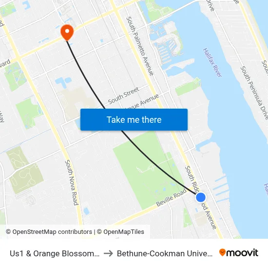 Us1 & Orange Blossom Ob to Bethune-Cookman University map