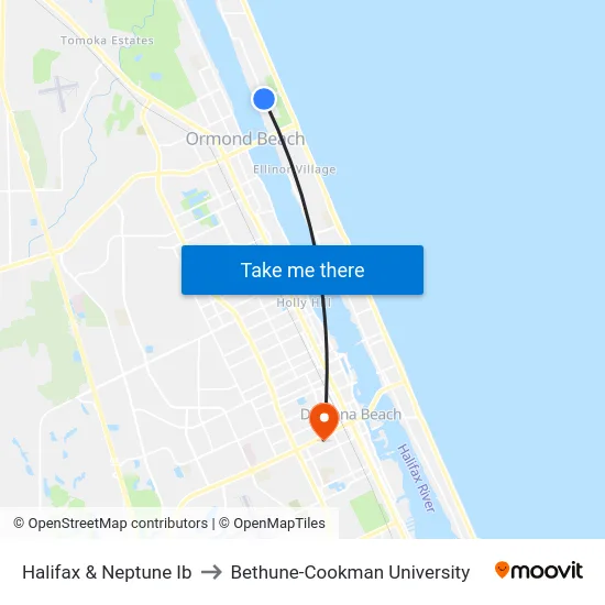 Halifax & Neptune Ib to Bethune-Cookman University map