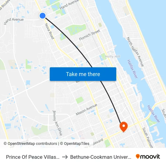 Prince Of Peace Villas Ib to Bethune-Cookman University map