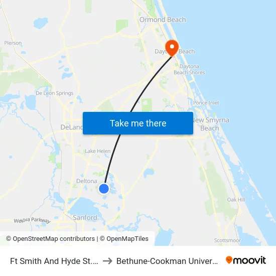 Ft Smith And Hyde St. Ib to Bethune-Cookman University map