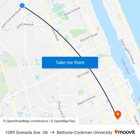 1089 Granada Ave. Ob to Bethune-Cookman University map