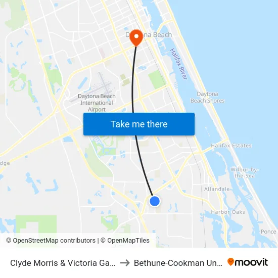 Clyde Morris & Victoria Gardens Ib to Bethune-Cookman University map