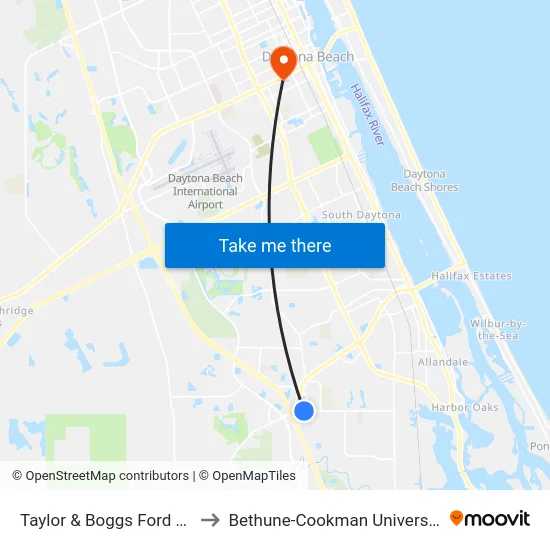 Taylor & Boggs Ford Ob to Bethune-Cookman University map