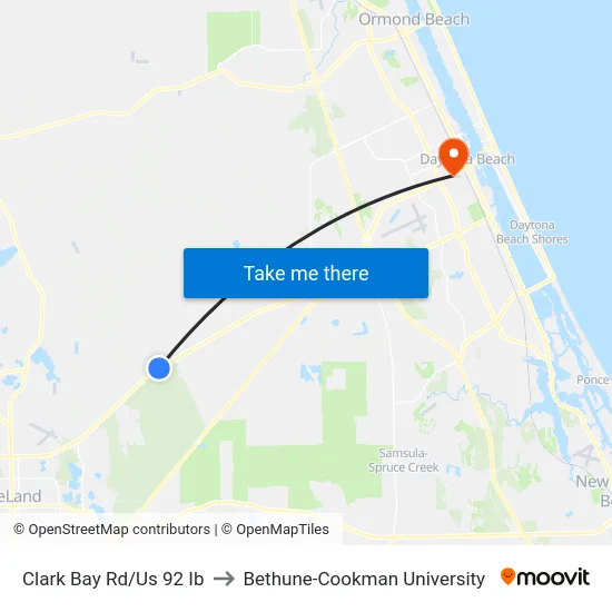 Clark Bay Rd/Us 92  Ib to Bethune-Cookman University map