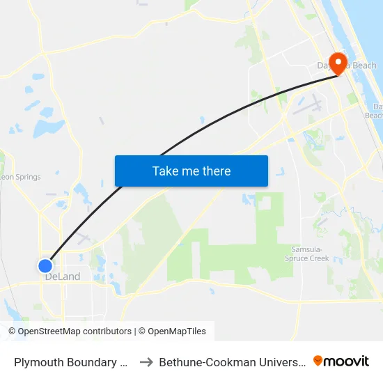Plymouth  Boundary  Wb to Bethune-Cookman University map