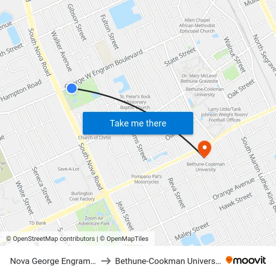 Nova   George Engram Ib to Bethune-Cookman University map