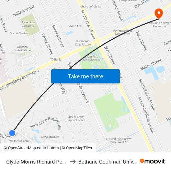 Clyde Morris   Richard Petty Ob to Bethune-Cookman University map