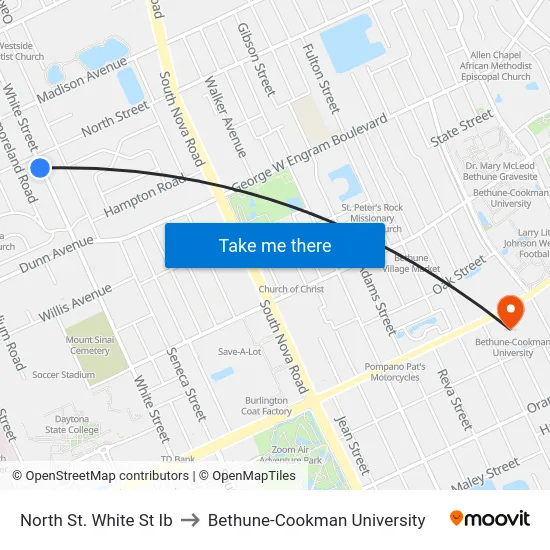 North St.   White St Ib to Bethune-Cookman University map