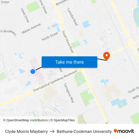 Clyde Morris   Mayberry to Bethune-Cookman University map