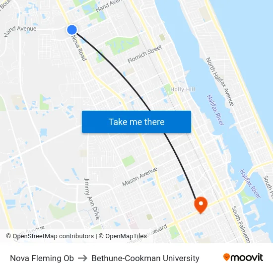 Nova   Fleming Ob to Bethune-Cookman University map