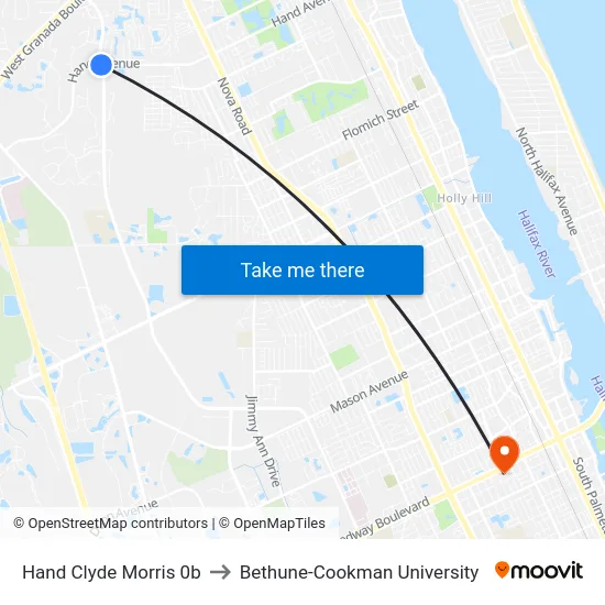 Hand   Clyde Morris 0b to Bethune-Cookman University map