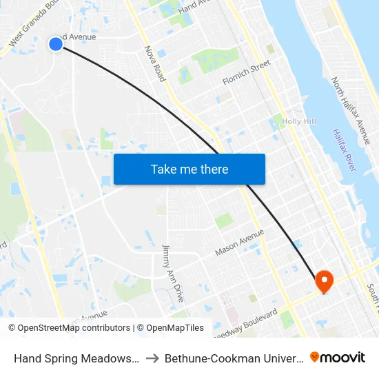 Hand   Spring Meadows Ob to Bethune-Cookman University map