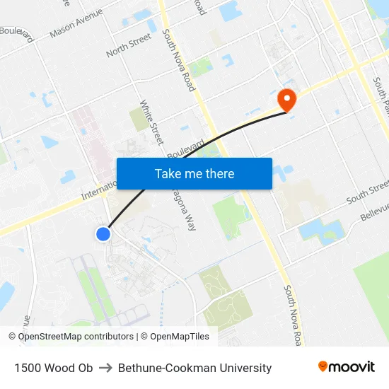 1500 Wood Ob to Bethune-Cookman University map