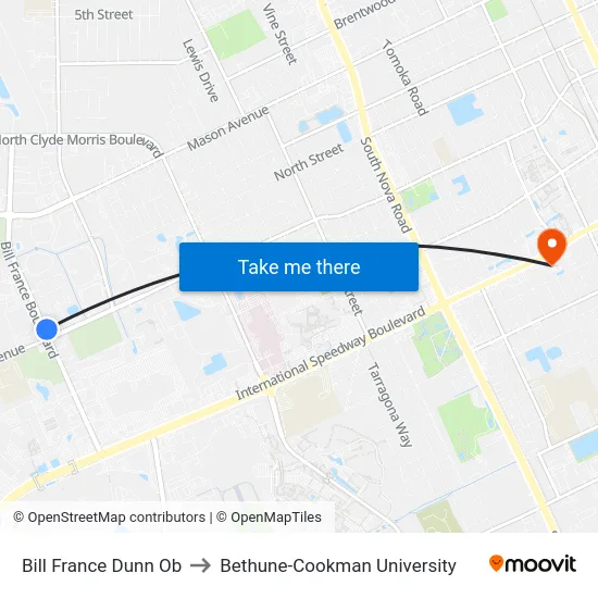 Bill France  Dunn Ob to Bethune-Cookman University map