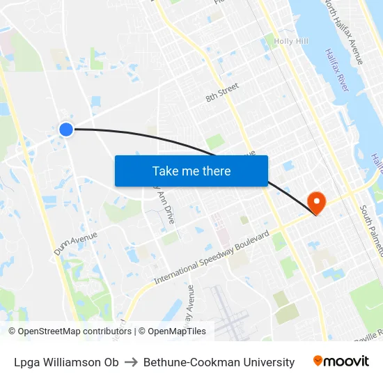 Lpga  Williamson Ob to Bethune-Cookman University map