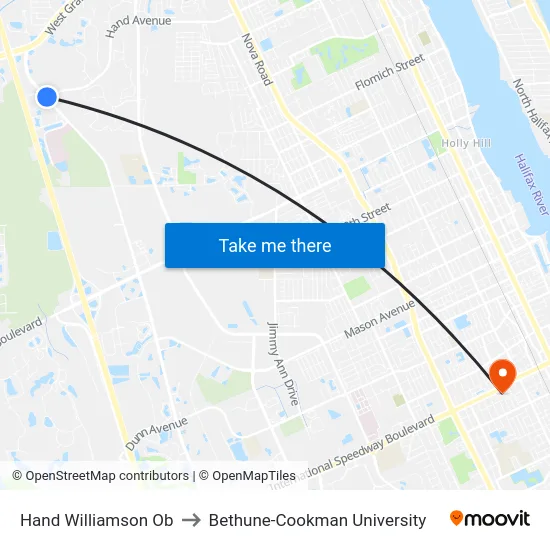 Hand  Williamson Ob to Bethune-Cookman University map