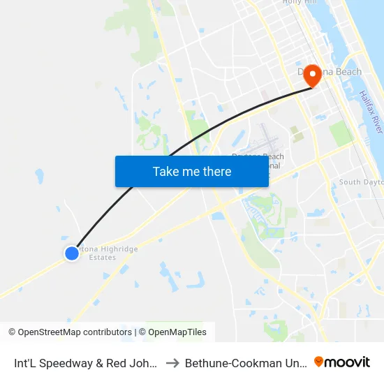 Int'L Speedway & Red John Rd. Ob to Bethune-Cookman University map