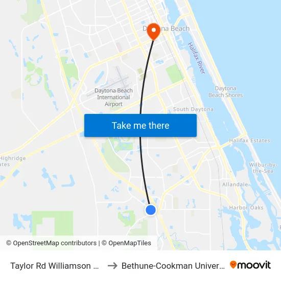 Taylor Rd  Williamson Blvd to Bethune-Cookman University map