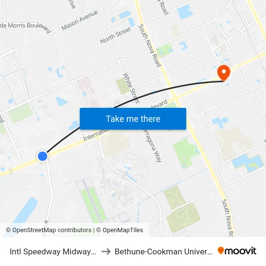 Intl Speedway  Midway Ob to Bethune-Cookman University map