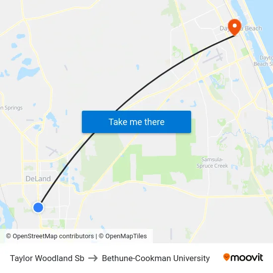 Taylor  Woodland Sb to Bethune-Cookman University map