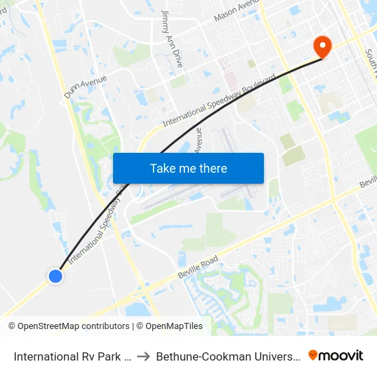 International Rv Park Ib to Bethune-Cookman University map