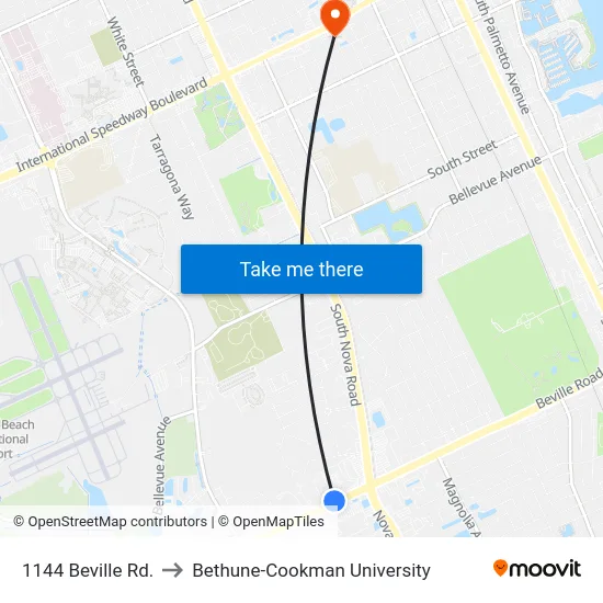 1144 Beville Rd. to Bethune-Cookman University map