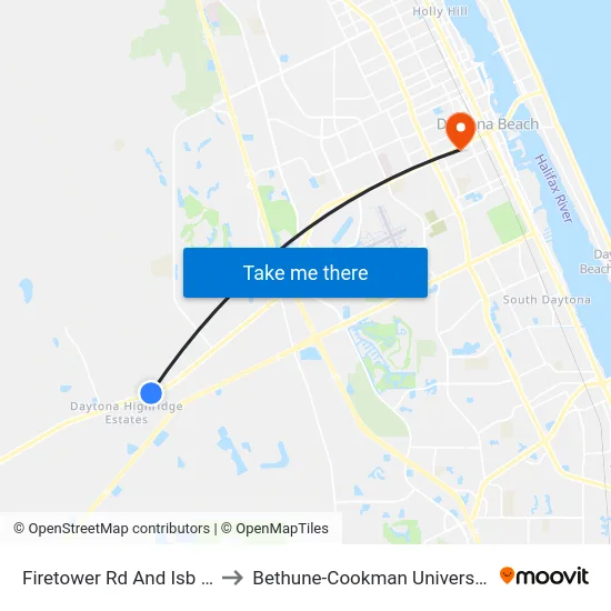 Firetower Rd And Isb Ib to Bethune-Cookman University map
