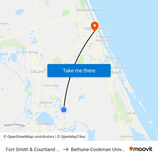 Fort Smith & Courtland 22 Ib to Bethune-Cookman University map