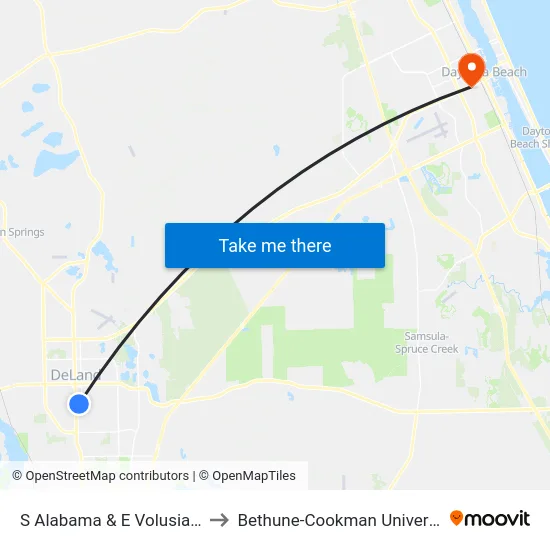 S Alabama & E Volusia Sb to Bethune-Cookman University map