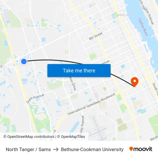 North Tanger / Sams to Bethune-Cookman University map