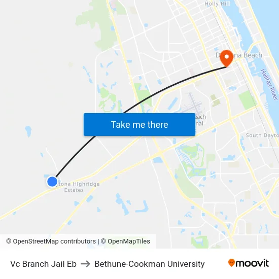 Vc Branch Jail Eb to Bethune-Cookman University map
