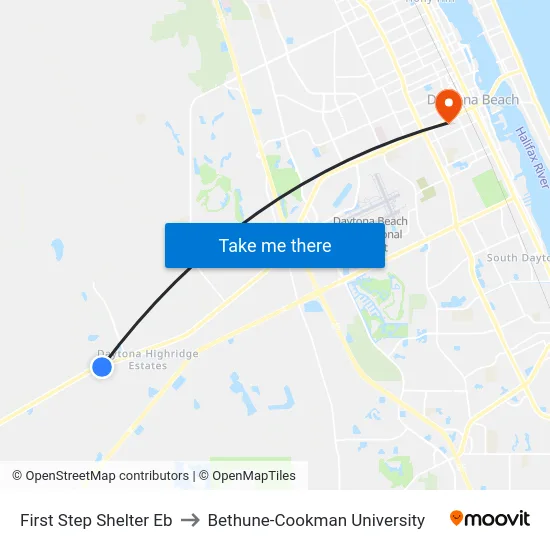 First Step Shelter Eb to Bethune-Cookman University map