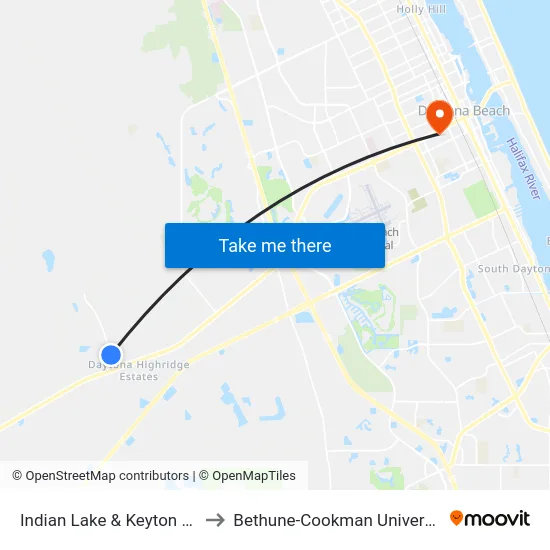 Indian Lake & Keyton Wb to Bethune-Cookman University map