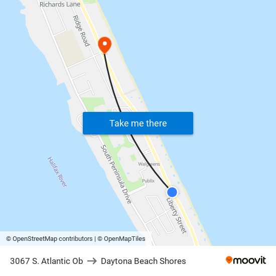 3067 S. Atlantic Ob to Daytona Beach Shores map