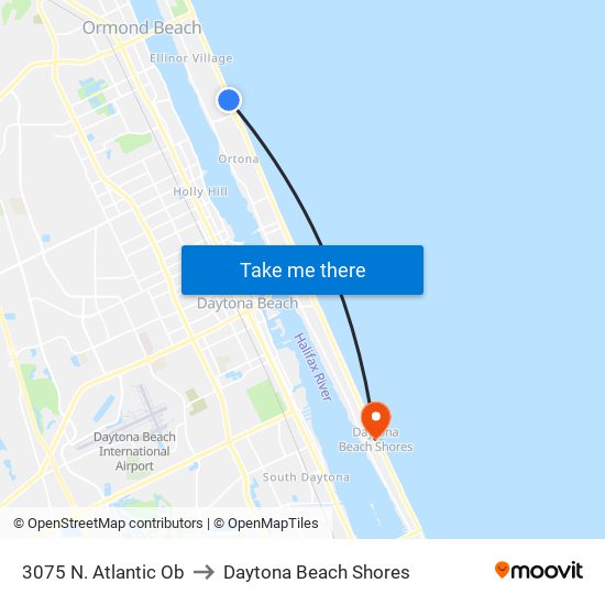 3075 N. Atlantic Ob to Daytona Beach Shores map
