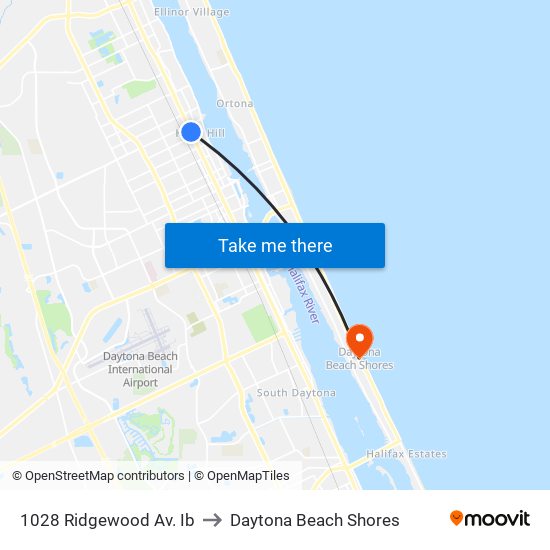 1028 Ridgewood Av. Ib to Daytona Beach Shores map