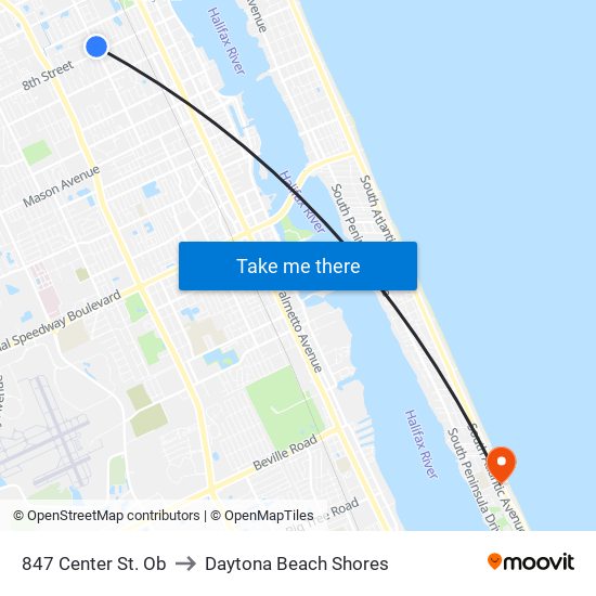 847 Center St. Ob to Daytona Beach Shores map