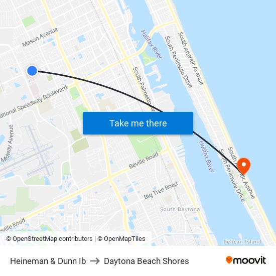 Heineman & Dunn Ib to Daytona Beach Shores map