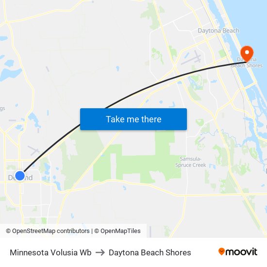 Minnesota  Volusia Wb to Daytona Beach Shores map
