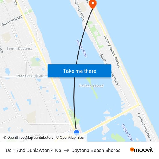 Us 1 And Dunlawton 4   Nb to Daytona Beach Shores map