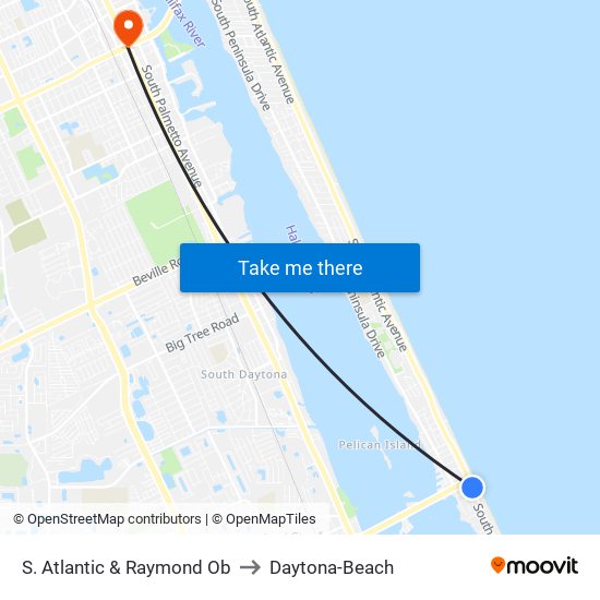 S. Atlantic & Raymond Ob to Daytona-Beach map