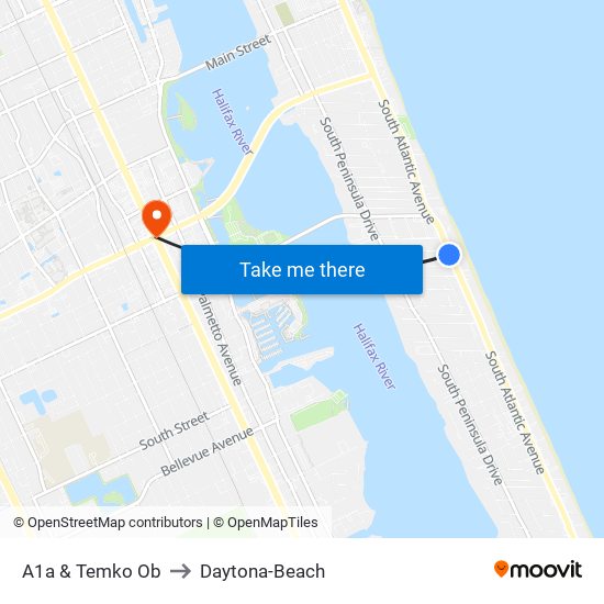 A1a & Temko Ob to Daytona-Beach map
