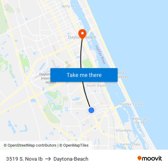 3519 S. Nova Ib to Daytona-Beach map